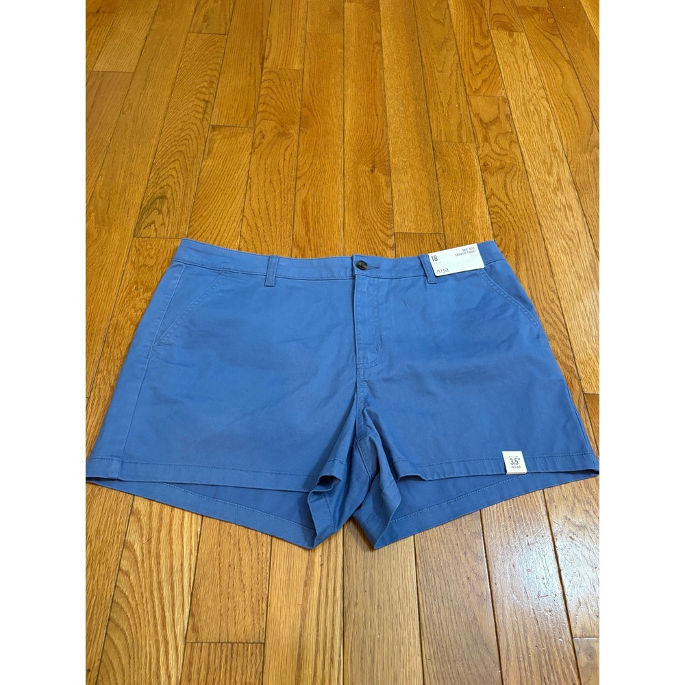 a.n.a a new approach Bijou Blue Mid-Rise Shortie Short 18 3.5" Inseam New